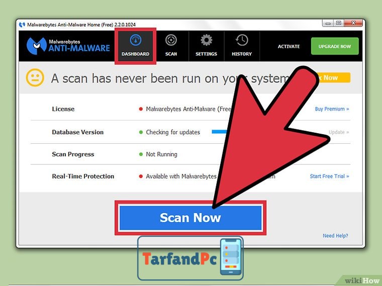 تنظیم Malwarebytes Anti‐Malware