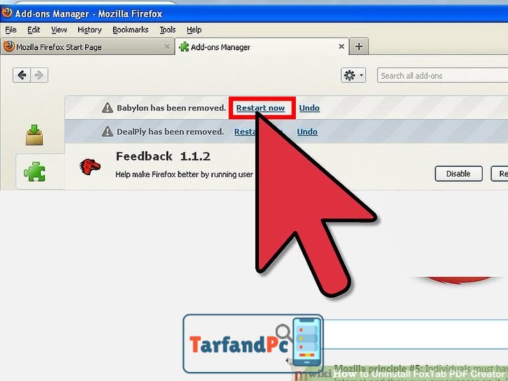 حذف FoxTab PDF Creator