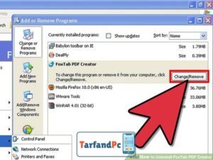 حذف FoxTab PDF Creator