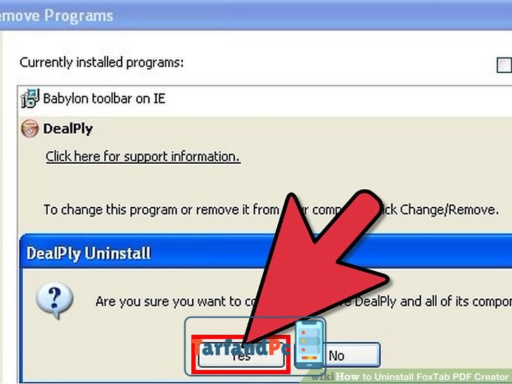 حذف FoxTab PDF Creator