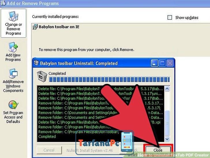 حذف FoxTab PDF Creator