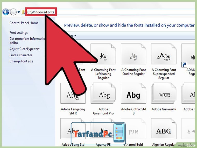 نصب فونت های Adobe